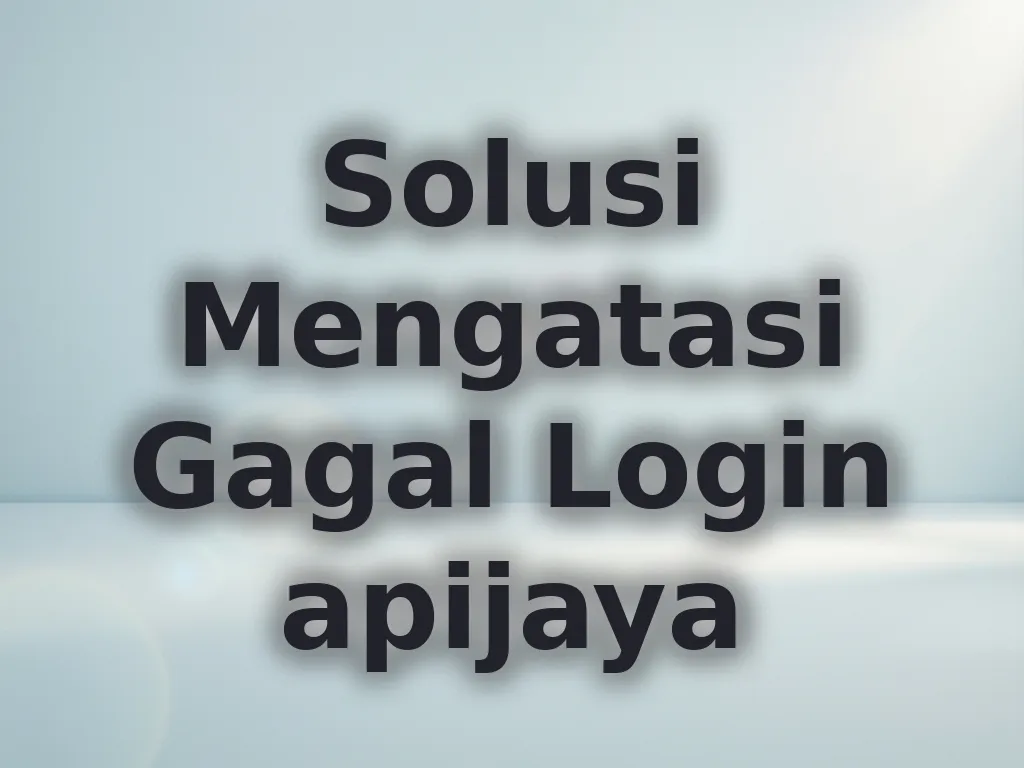 Solusi Mengatasi Gagal Login apijaya